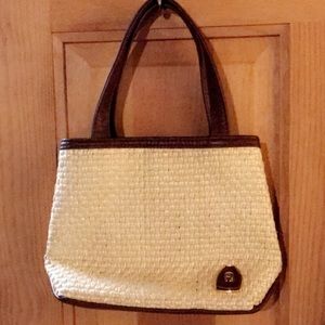Etienne Aigner Woven Straw Mini Handbag